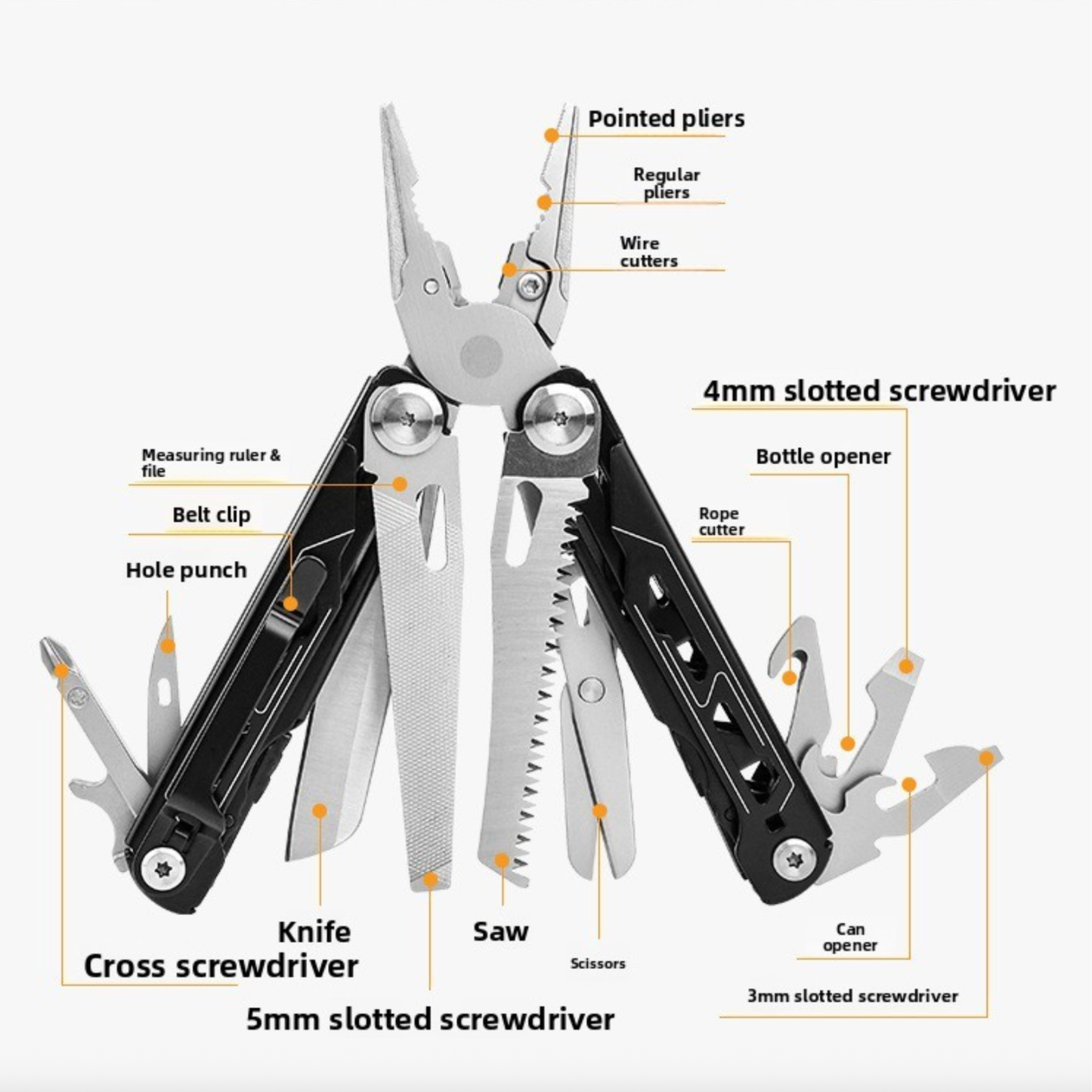 Tactical Multi-Tool Pliers Set - 17 Functions