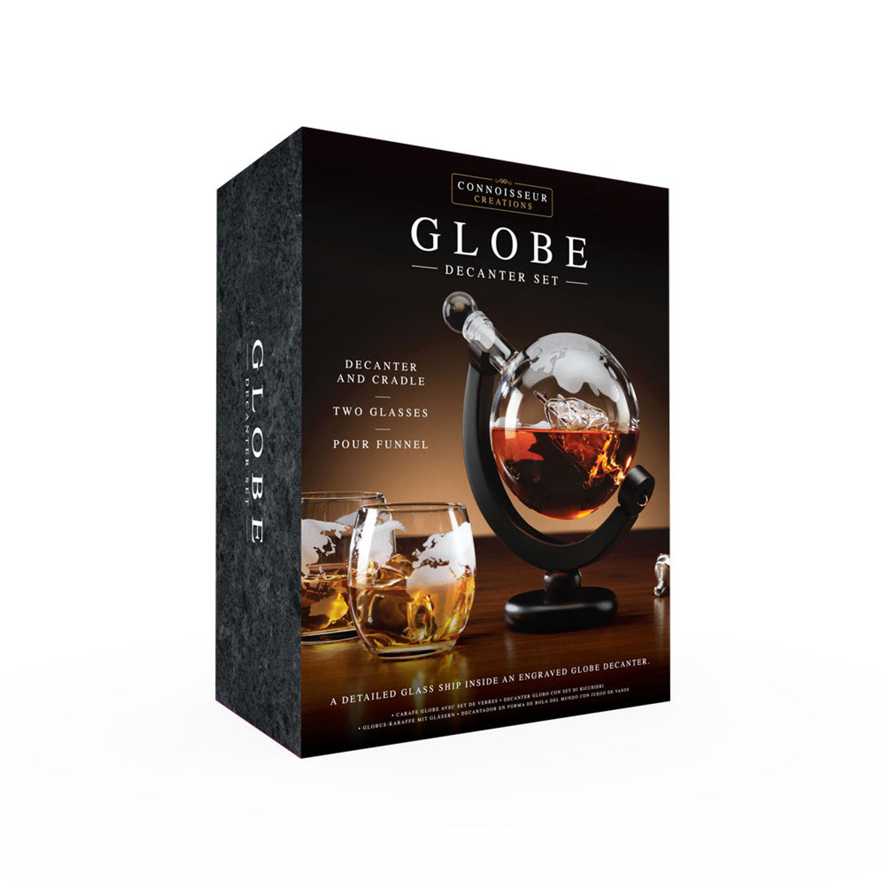 Connoisseur Creations Globe Decanter with Glasses Set