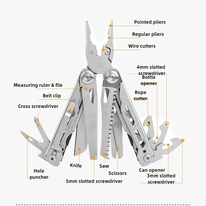 Tactical Multi-Tool Pliers Set - 16 Functions